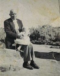 Thomas Brown with his Godchild Wally Bell at Oak Hill Yass